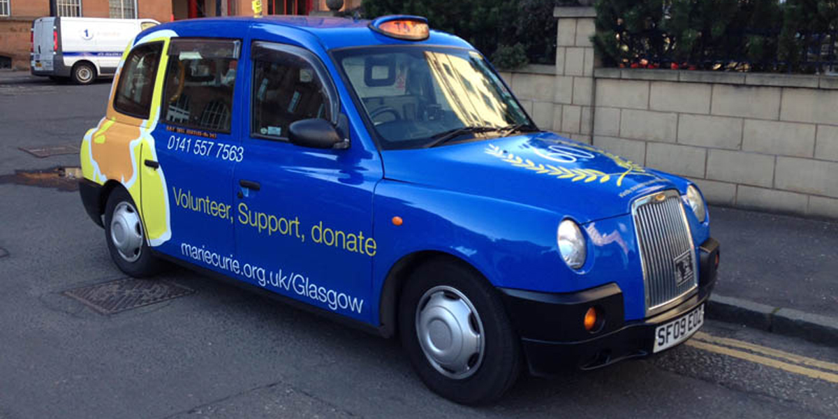 Glasgow taxi advertising - Full Wrap 2