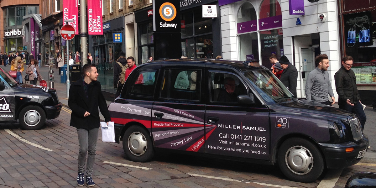 Superside taxi advertising Glasgow 1