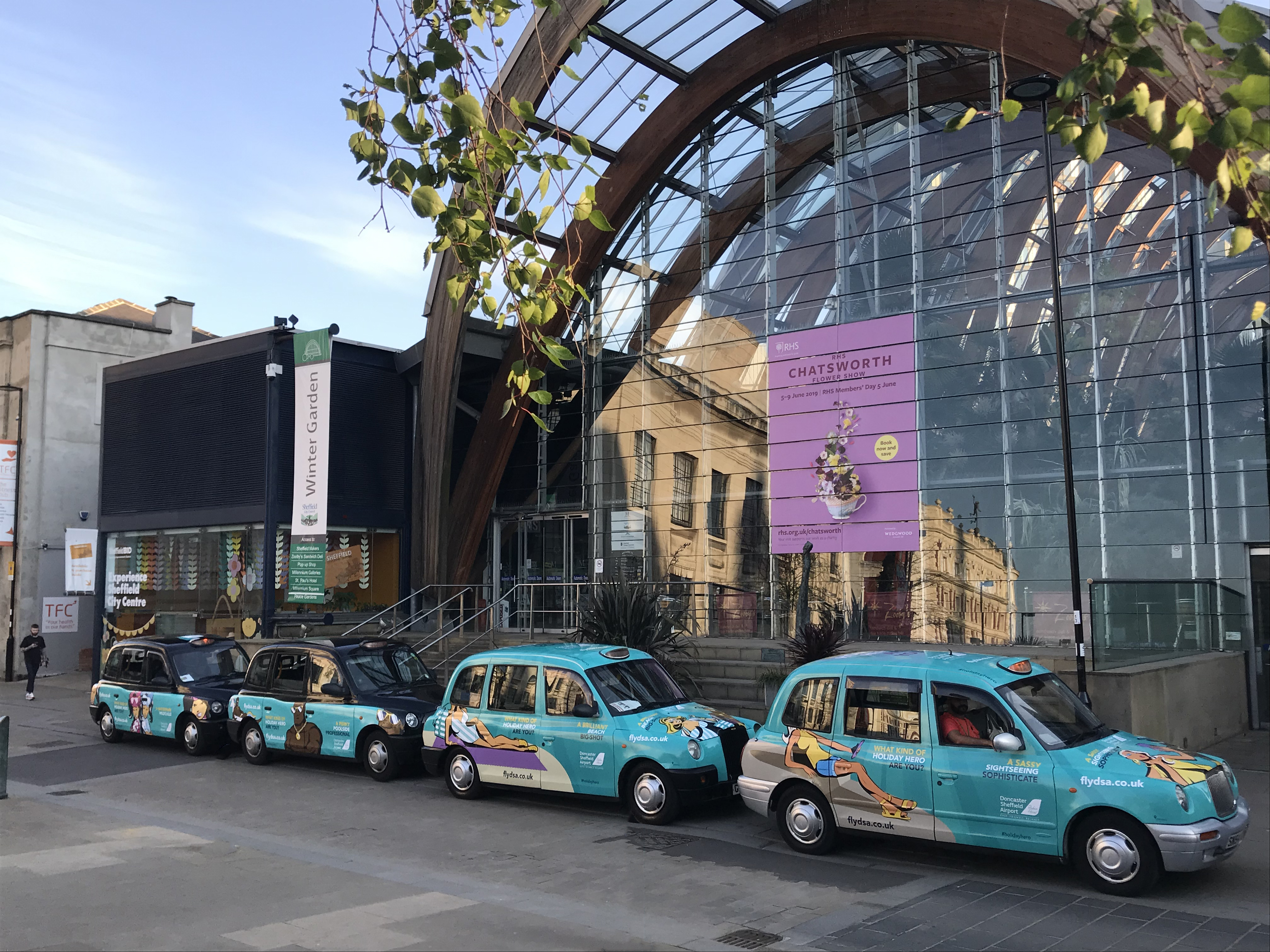 Doncaster Sheffiled Airport Taxi Advertising Campaign in Sheffiled