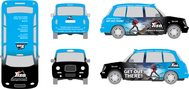 Edinburgh & Glasgow Full Livery Taxi advertising