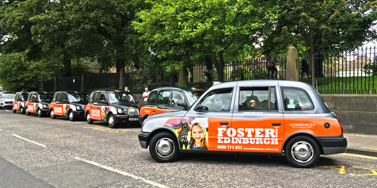 Edinburgh taxi advertising for Edinburgh City Counicl