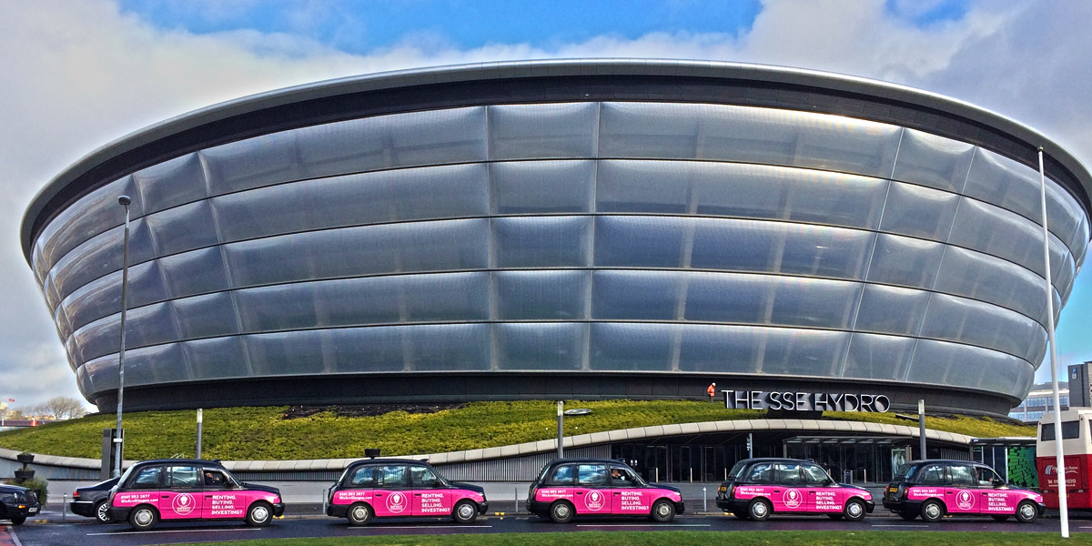 Infinity Property Taxi Advertising in Glasgow