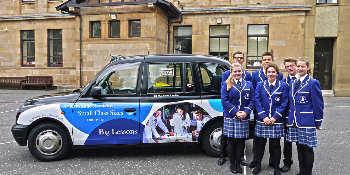 Kelvinside Academy Taxi Advertising in Glasgow