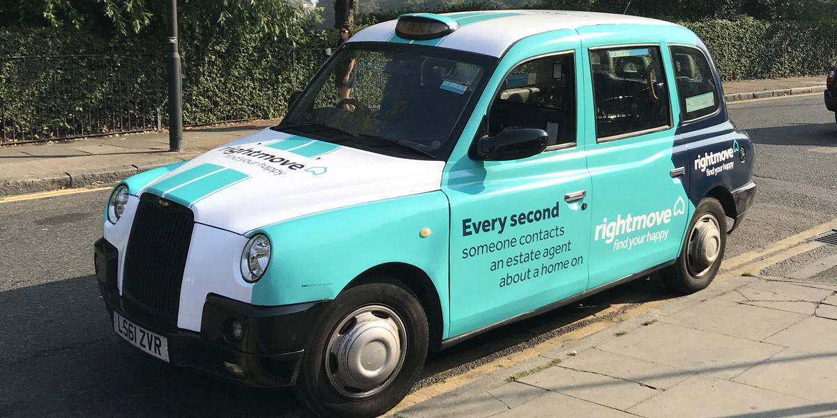 Taxi advertising in London for Rightmove