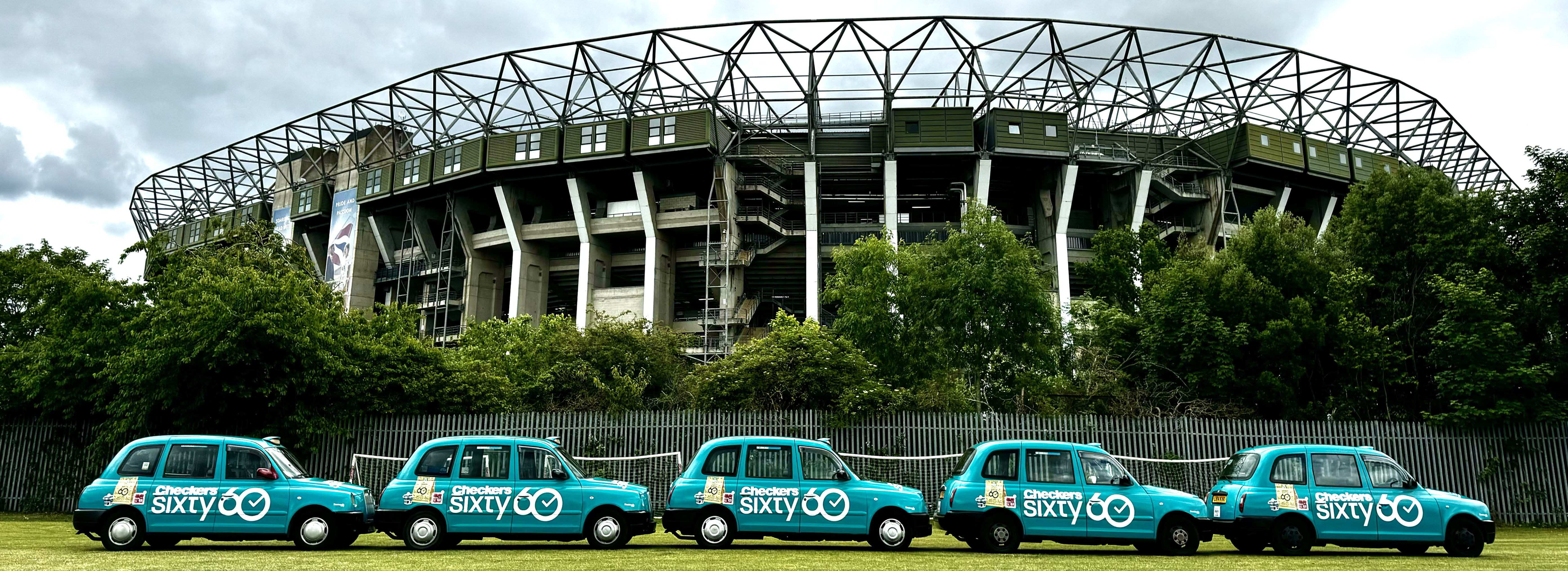 London Taxi Advertising Checkers Sixty 60 Twickenham Rugby